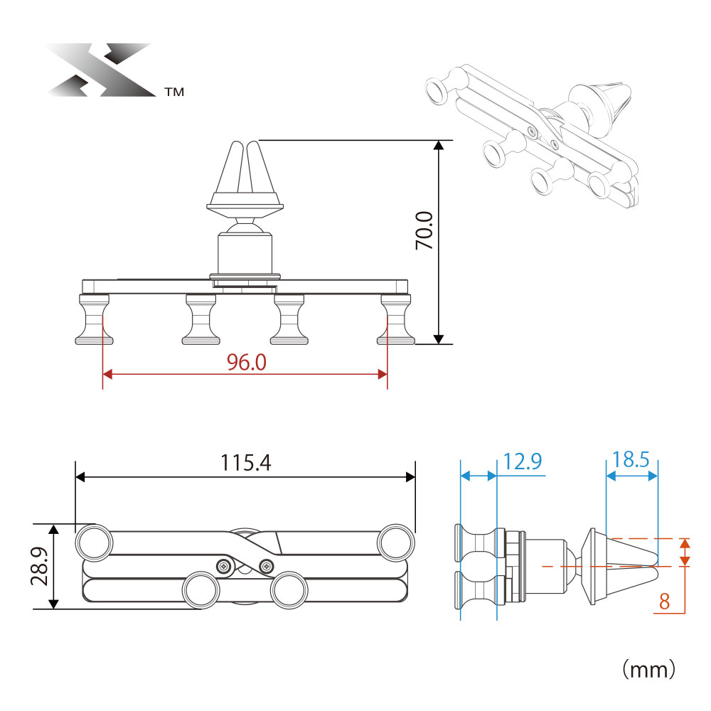 クロスマウントホルダーのカラーラインアップ