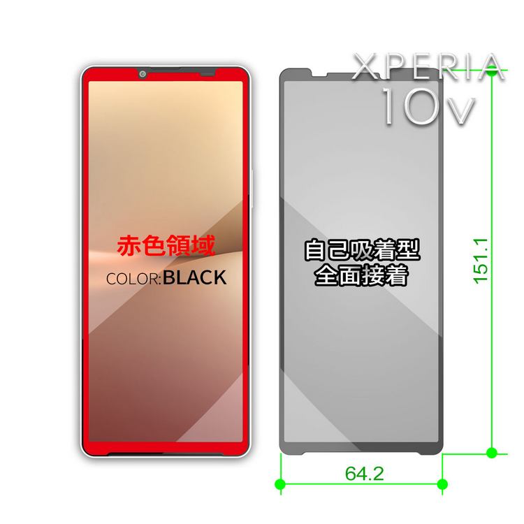 ガラスディフェンダーXPERIA10V部品構成