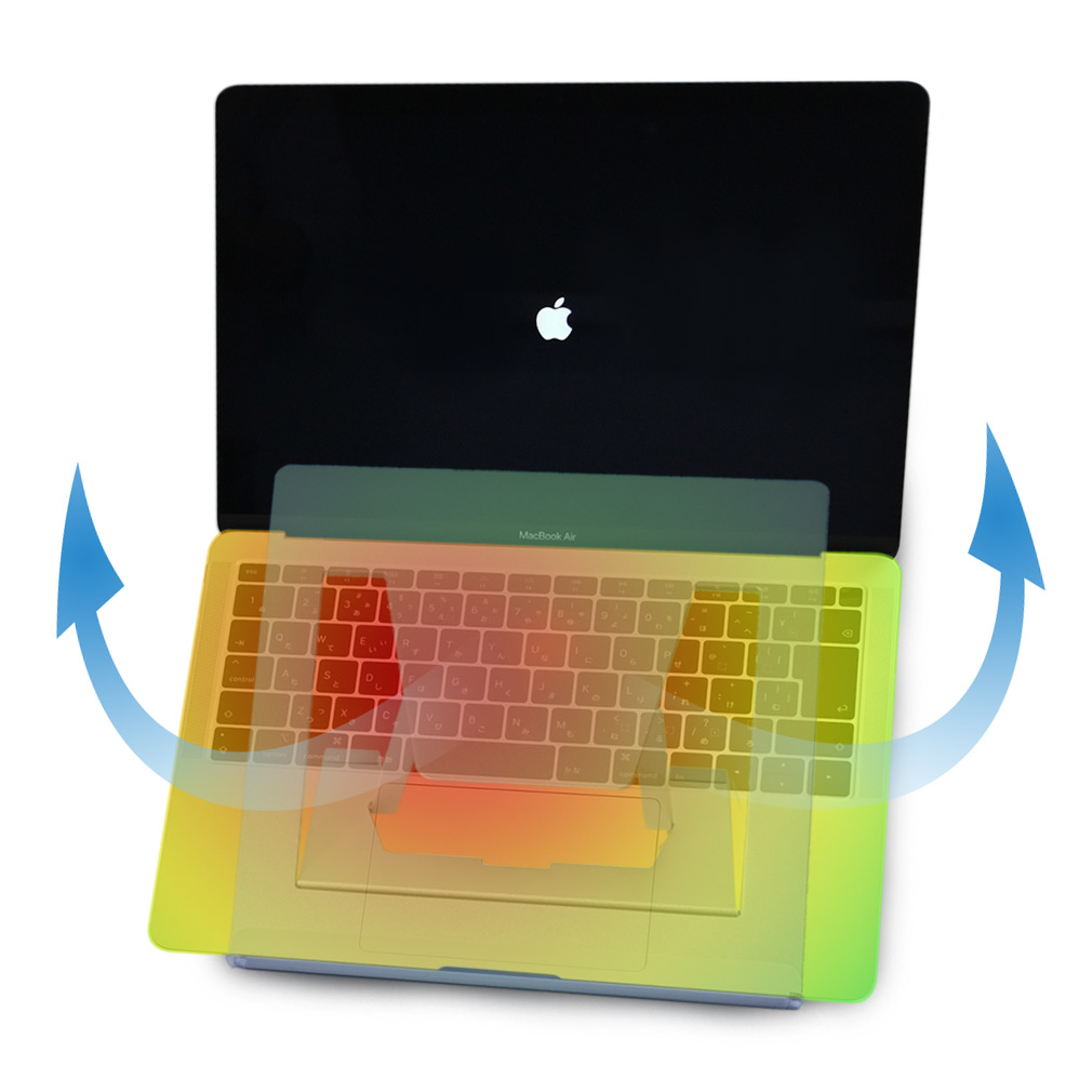 フォルダブルスタンドの放熱イメージ